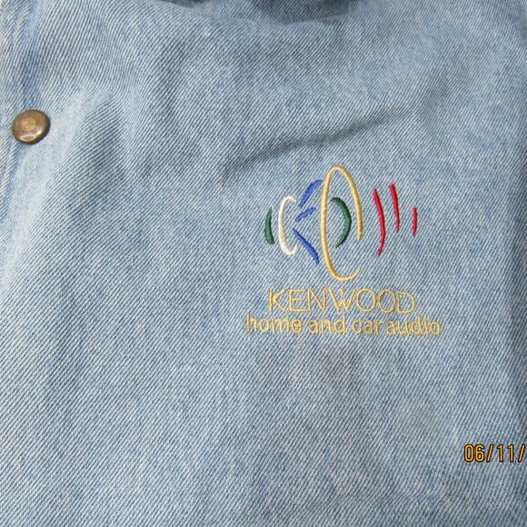 Vintage 90s Rare Kenwood Speed of Sound Tour Denim Varsity Bomber Jacket Lg - Picture 10 of 14